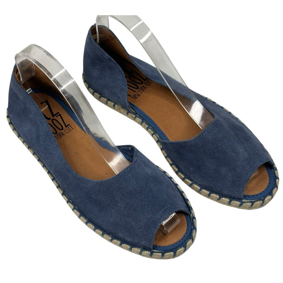 Miz Mooz Shoes - Miz Mooz Cruze Blue Suede Slip On Espadrille Flats Womens US 7.5-8 EU 38 New $90